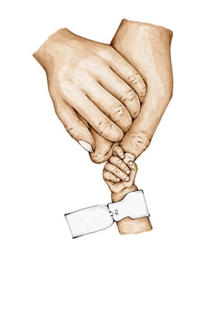 Pappa, mamma & nyfödd (färger) - Poster